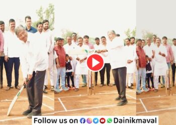 Chandrakant-Patil-Playing-Cricket-In-Maval