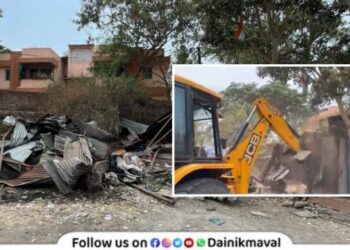 MNS bulldozed an illegal liquor outlet
