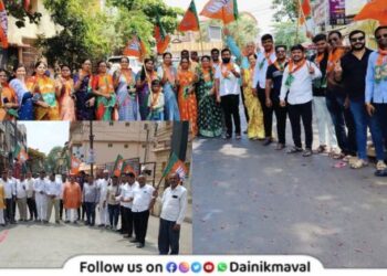 mahayuti celebrate victory of Shrirang Barane