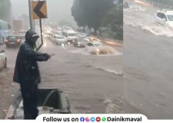 Water accumulated on Mumbai-Pune Expressway