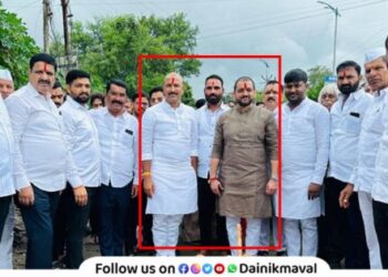 MLA Sunil Shelke and Bala Bhegade