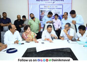 Lonavla Municipal Council review meeting presence of MLA Sunil Shelke