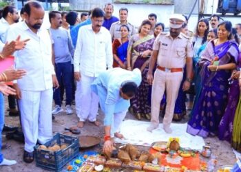 तळेगावमधील नवीन पोलीस स्टेशन इमारत बांधणे कामाचा भूमिपूजन सोहळा संपन्न ; एकूण 3 कोटी 82 लक्ष निधी उपलब्ध