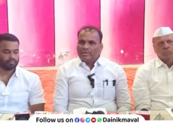 Press conference of Baburao Waikar Subhash Jadhav Rupesh Mhalsakar at Vadgaon Against Sunil Shelke