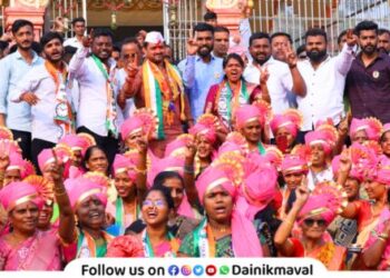 Campaign rally of MLA Sunil Shelke in Dehugaon