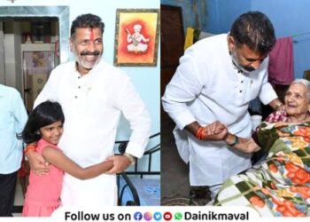 On occasion of Diwali candidate Bapu Bhegade is meeting citizens of Maval Constituency