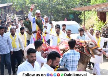 campaign tour of Bapusaheb Bhegde in Maval Assembly Constituency is going on