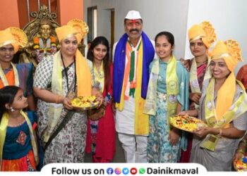 Bapusaheb Bhegde warm welcome in Dehu Raod participation of women youth is significant