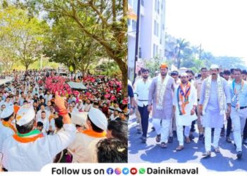 Maval Vidhan Sabha Candidate MLA Sunil Shelke is strongly campaigning in Talegaon Dabhade