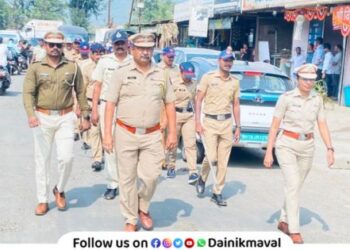 Armed Road Movement of Lonavla Rural Police at Karla Kusgaon Olkaiwadi