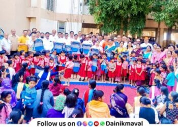 Gift of warm sweaters to 455 students of all Anganwadi centers in Vadgaon Maval