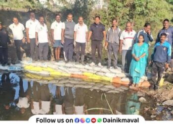 Vanrai Dam has been built at Dehugaon through Shramdan