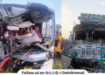 big news Nane Maval devotees bus accident in Pandharpur two dead on the spot