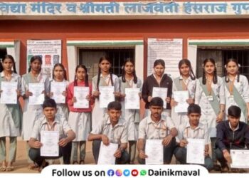 Hundred percent result of Ekvira Vidya Mandir School in Government Intermediate Painting Competition