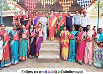 Conducting Haldi Kunku ceremony for women sisters of Ajivali village in remote areas