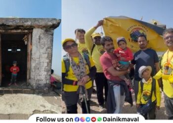 Two-year-old Rayaji Ghare of Ozarde village in Maval climbed the highest fort in Salher Maharashtra