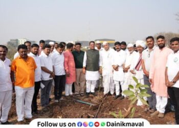 Tree plantation in Dehu on occasion of birthday of Deputy Chief Minister Eknath Shinde