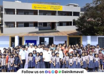 Inauguration of new building of primary school in Nigde by MLA Sunil Shelke