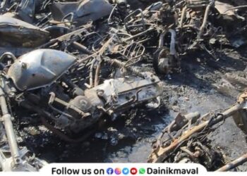 23 police vehicles gutted in fire near Khandala police post Lonavala News