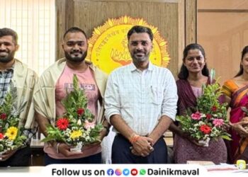 Four students who studied at Talegaon Dabhade Municipal Council academic became officers