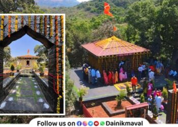 inauguration ceremony of Shri Maruti Temple built at foot of Visapur Fort