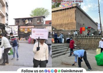 cleanliness drive at Dehu and Bhandara Dongar Initiative of Shri Nanasaheb Dharmadhikari Pratishthan