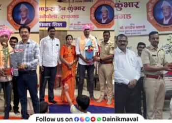 Sports Officer Prakash Wagh Mumbai Police Omkar Nimble Maharashtra Kesari runner-up Sohail Sheikh honoured Raigad