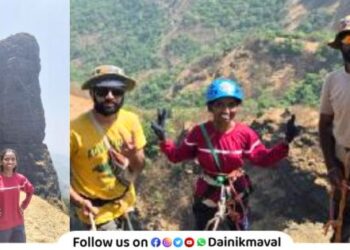 Kajal Kamble a disabled girl from Sangli climbed Nagphani Mountain in Lonavala