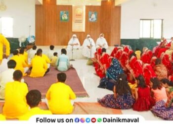 birth anniversary of Lord Mahavir celebrates with enthusiasm at vadgaon maval