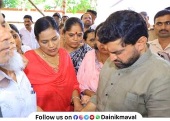 Review meeting of Maval Taluka NCP Minority Cell at Vadgaon Maval MLA Sunil Shelke present