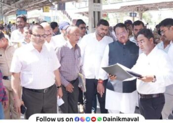 MP Shrirang Barne reviewed work of railway stations at Chinchwad Akurdi Dehu Road Talegaon Dabhade