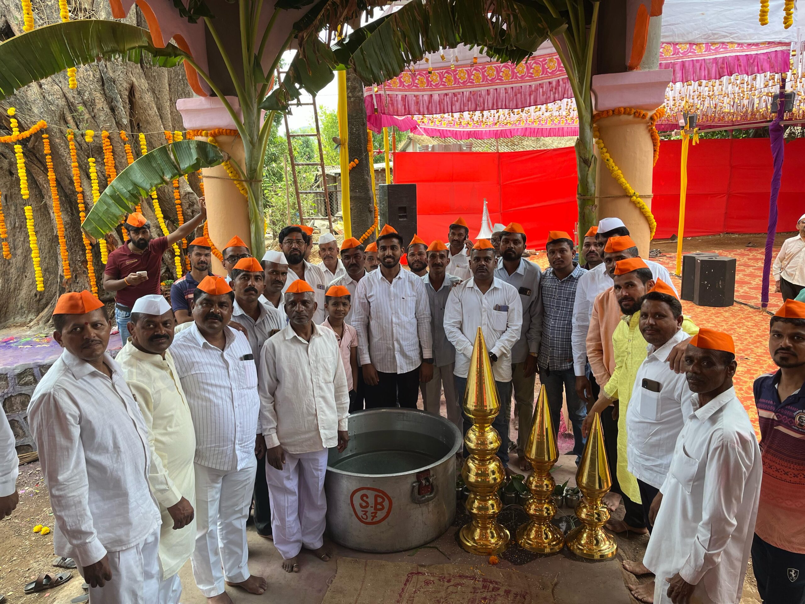 renovation ceremony of temple of village deity Kalbhairavanath in Shilimb village of Maval taluka