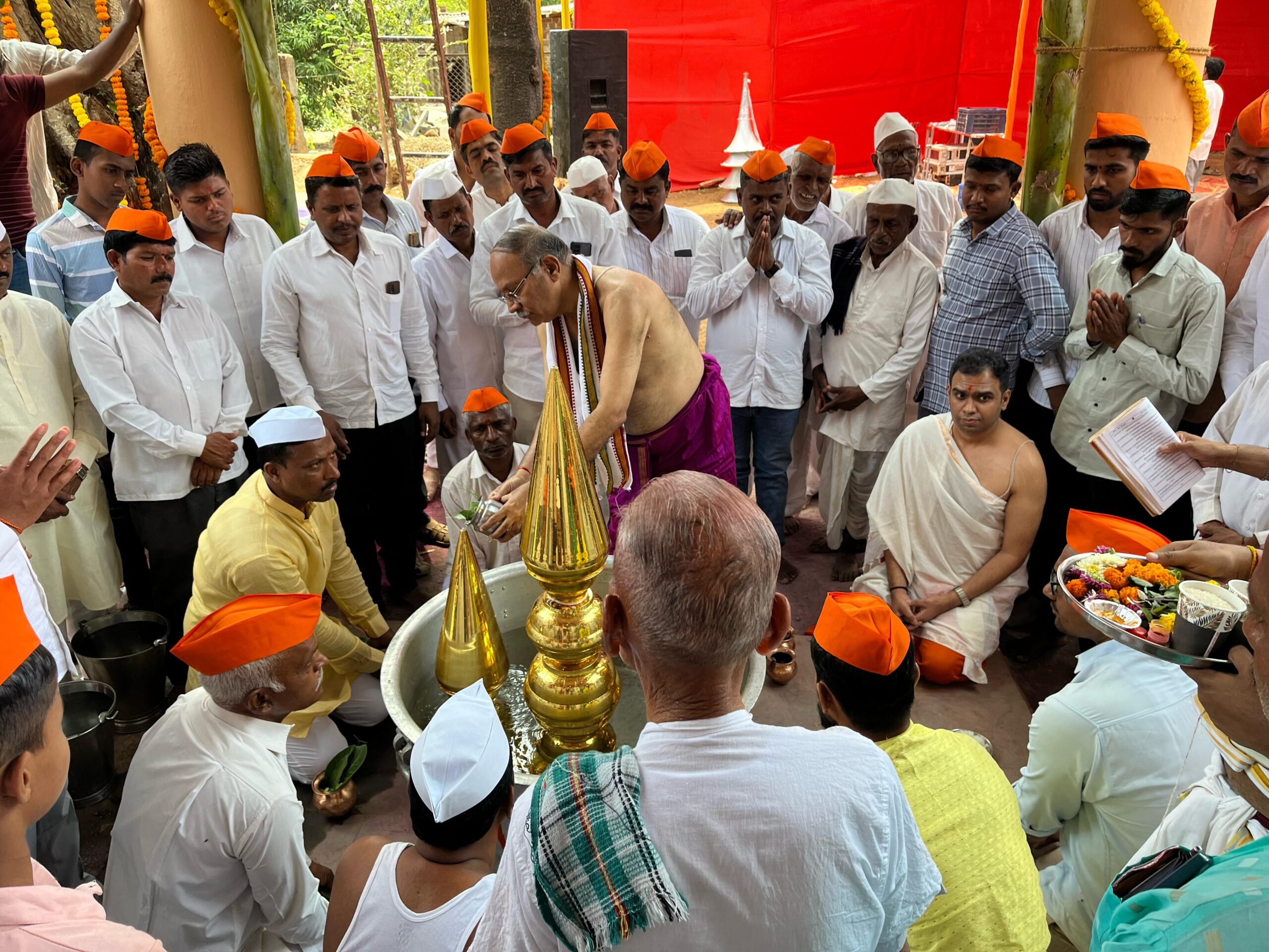 renovation ceremony of temple of village deity Kalbhairavanath in Shilimb village of Maval taluka