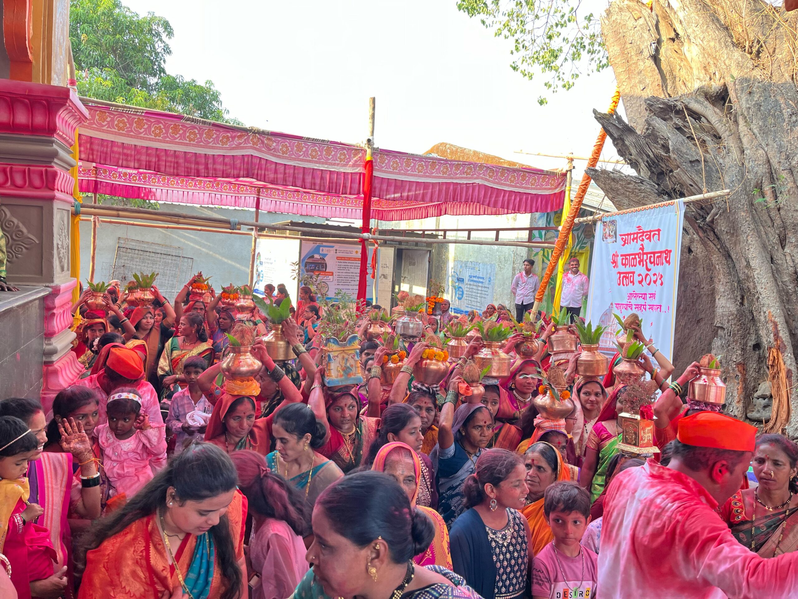 renovation ceremony of temple of village deity Kalbhairavanath in Shilimb village of Maval taluka