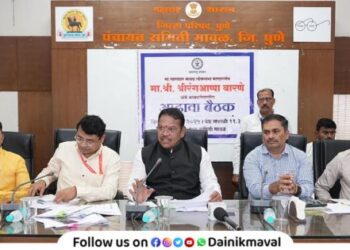 Review meeting of Maval Assembly Constituency concluded in presence of MP Shrirang Barne