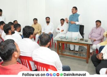 Meeting of Maval Taluka Shiv Sena office bearers in backdrop of upcoming local body elections