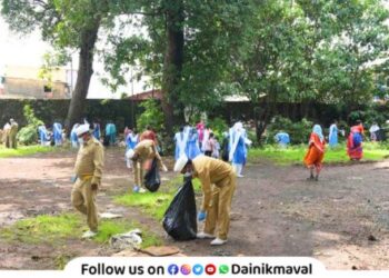 Tree plantation in Lonavala Khandala area with message of cleanliness health plastic freedom