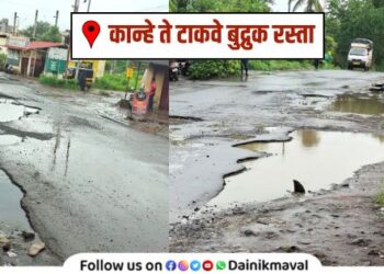 Potholes on Kanhe Takve Budruk road Citizens Suffering by pathetic condition of main transport route