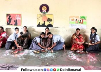 Guru Poornima celebrated by performing Matru Puja at Sankalp English School Pawananagar