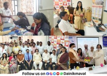 Spontaneous response from maval taluka journalists to health check-up camp organized by Pawana Hospital