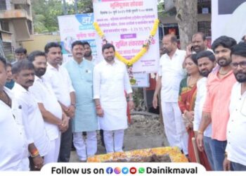 Bhumi Poojan of various development works in Talegaon Dabhade city by MLA Sunil Shelke