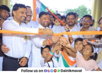 Talegaon Dabhade MLA Sunil Shelke inaugurated auditorium and open space development works