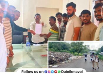 garbage from Takwe Budruk Village is being thrown along road to phalane takve BK