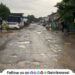Potholes have appeared again on road in themarket at Pawananagar in Maval