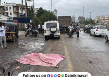 speeding highway truck hit young man on bike died on the spot horror of accident captured in CCTV