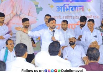 MLA Sunil Shelke Jan Samvad campaign in Takve Budruk Falne Belaj Village in Maval