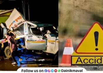 Terrible accident due to speeding trailer vehicle on Talegaon-Chakan road Woman dies on the spot