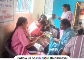 Health camp held at Kamshet through Shiv Vidya Pratishthan Eki Mahila Adhikar Sangathan