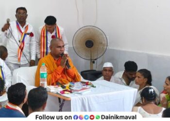 Varshavasa Sahaja ceremony concluded with enthusiasm at he foot of historic Bedse Caves Maval