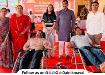 Blood donation camp organized on the occasion of Meghatai Bhagwat's birthday